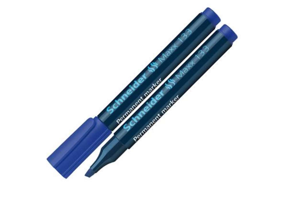 Immagine di Marcatore permanente Maxx 133 - punta a scalpello - tratto da 1,00-4,00mm - blu  - Schneider