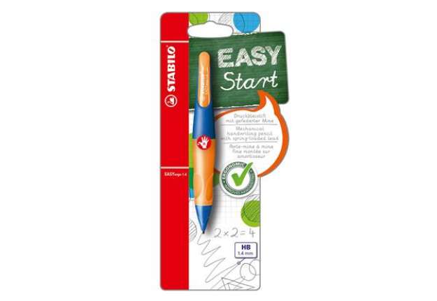 Immagine di Portamine Easyergo - 1,4mm + 3 mine - per destromani - ultramarine/orange - Stabilo