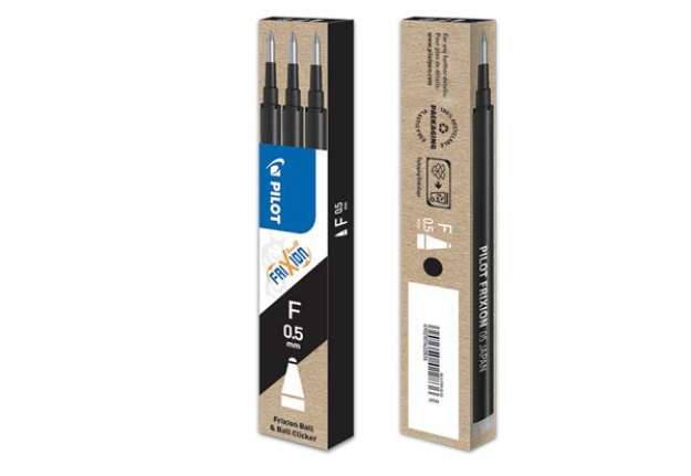 Immagine di Refill sfera a scatto Frixionball Clicker - punta 0,5mm - nero - Pilot - conf. 3 pezzi