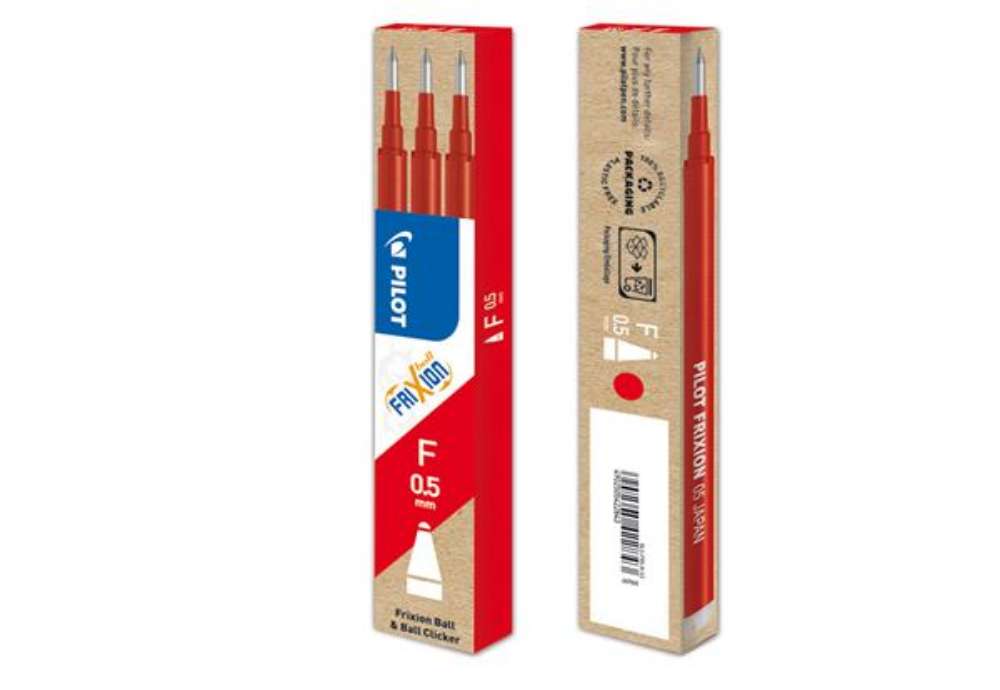 Immagine di Refill sfera a scatto Frixionball Clicker - punta 0,5mm  - rosso - Pilot - conf. 3 pezzi
