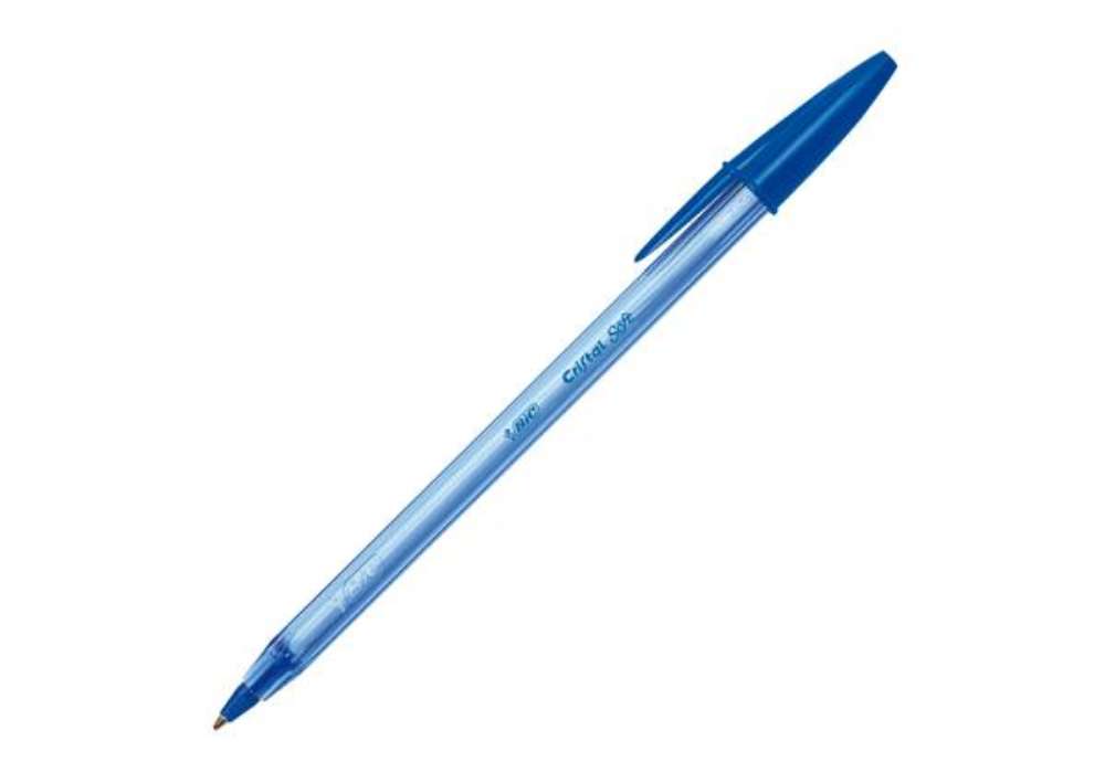 Immagine di Penna a sfera con cappuccio Cristal Soft  - punta 1,2mm - blu - Bic - conf. 50 pezzi