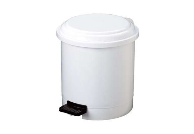 Immagine di Pattumiera a pedale Ruf - PPL - 3 L - diametro 22,5 cm - altezza 21 cm - bianco - Medial Internation