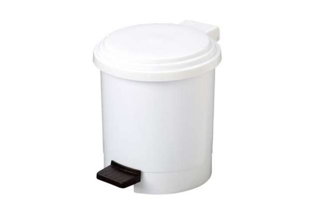 Immagine di Pattumiera a pedale Ruf - PPL - 6 L - diametro 22,5 cm - altezza 26,5 cm - bianco - Medial Internati