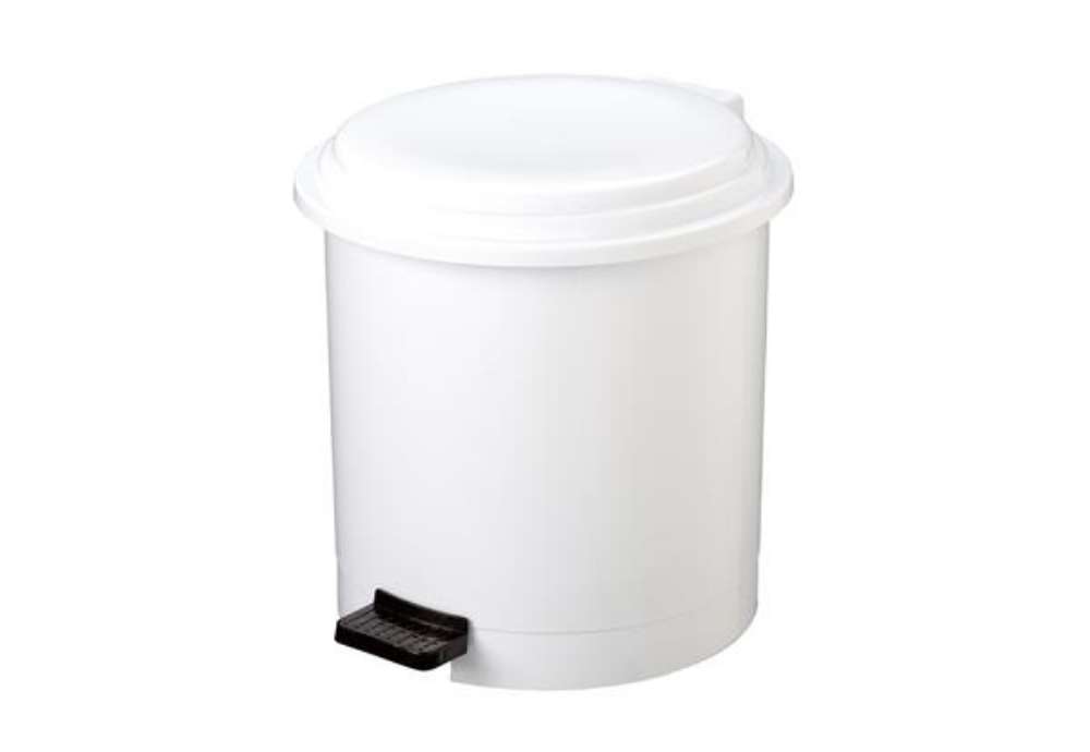 Immagine di Pattumiera a pedale Ruf - PP - 12 L - diametro 27 cm - altezza 34 cm - bianco - Medial