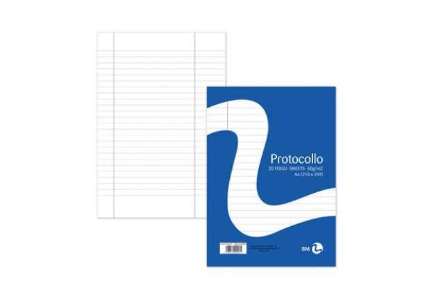 Immagine di Foglio protocollo - A4 - uso bollo - 60 gr - BM - conf. 20 pezzi