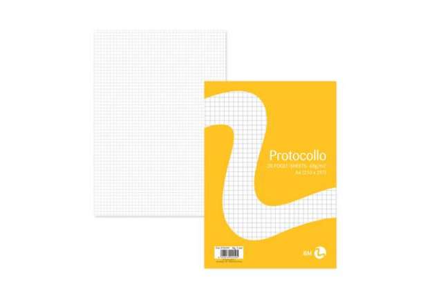 Immagine di Foglio protocollo - A4 - 5 mm - 60 gr - BM - conf. 20 pezzi