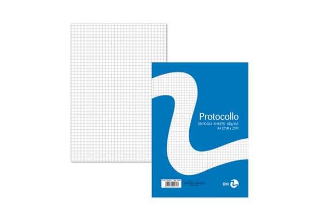 Immagine di Foglio protocollo - A4 - 4 mm - 60 gr - BM - conf. 20 pezzi