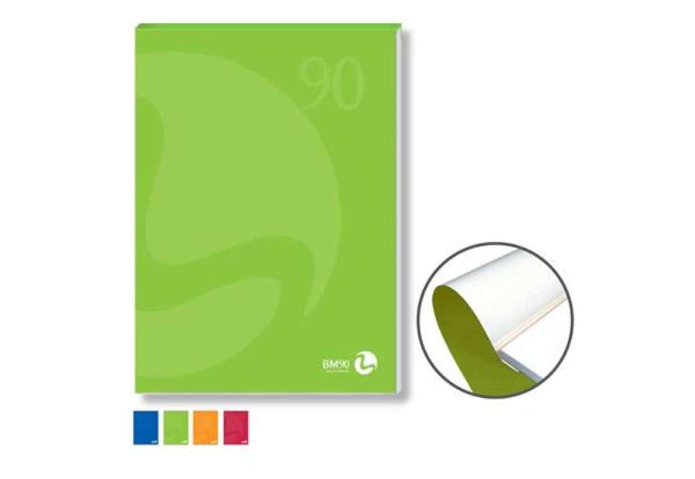 Immagine di Blocco notes BM90 - A4 - collato lato corto - bianco - 80fg - 90gr - copertina 250gr - BM
