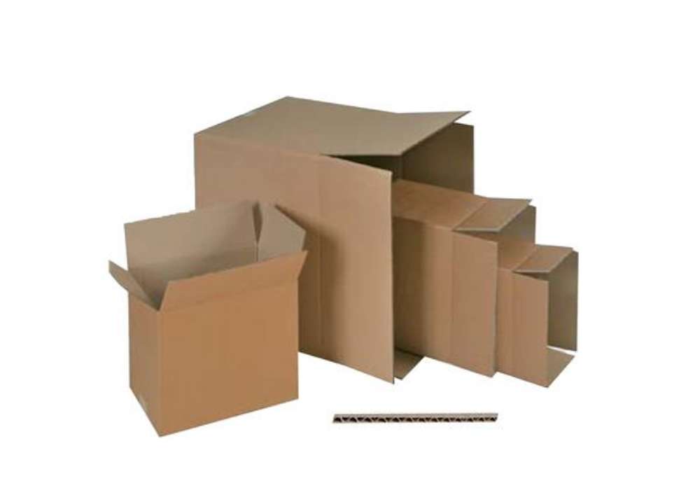 Immagine di Scatola per imballo - onda singola - 35,7 x 25,5 x 27,3 cm - cartone - avana