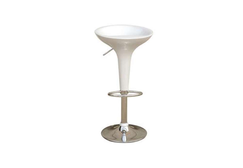 Immagine di Sgabello bar - ABS/acciaio cromato - 35x45x55/78 cm - bianco - Serena Group