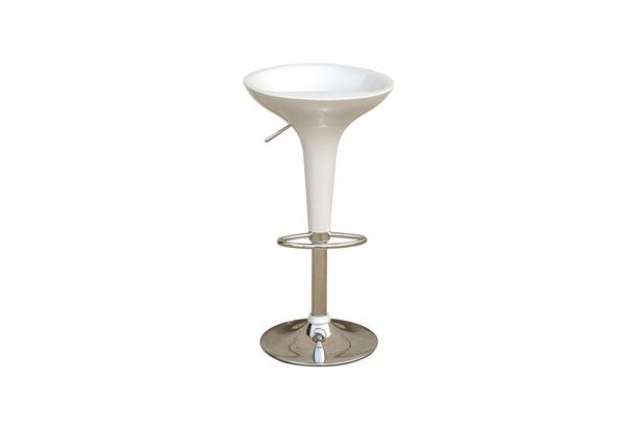 Immagine di Sgabello bar - ABS/acciaio cromato - 35x45x55/78 cm - bianco - Serena Group