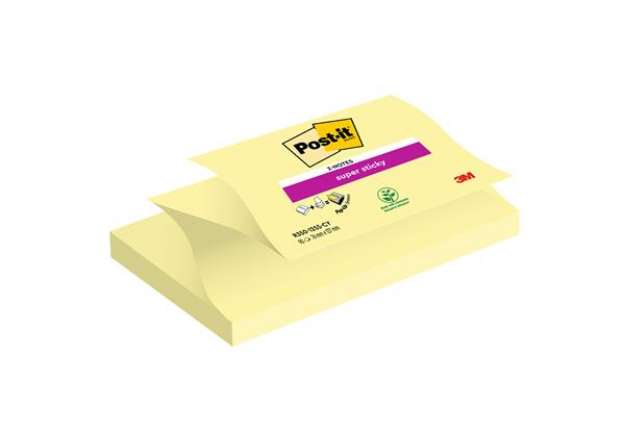 Immagine di Blocco Post-it Super Sticky Z Notes - R350-123SS-CY - 76 x 127 mm - giallo Canary - 90 fogli - Post-