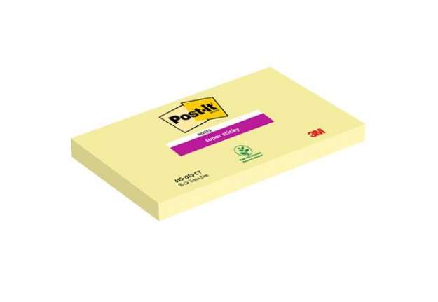Immagine di Blocco foglietti Super Sticky - 655-12SS-CY - 76 x 127 mm - giallo Canary - 90 fogli - Post-it