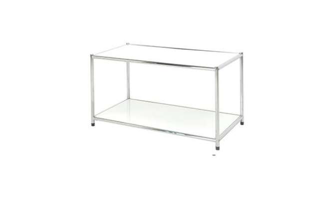 Immagine di Libreria Easy System - 2 ripiani - acciaio cromato - 80x40x40,5 cm - bianco - Serena Group