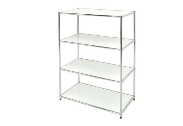 Immagine di Libreria Easy System - 4 ripiani - acciaio cromato - 80x40x120 cm - bianco - Serena Group