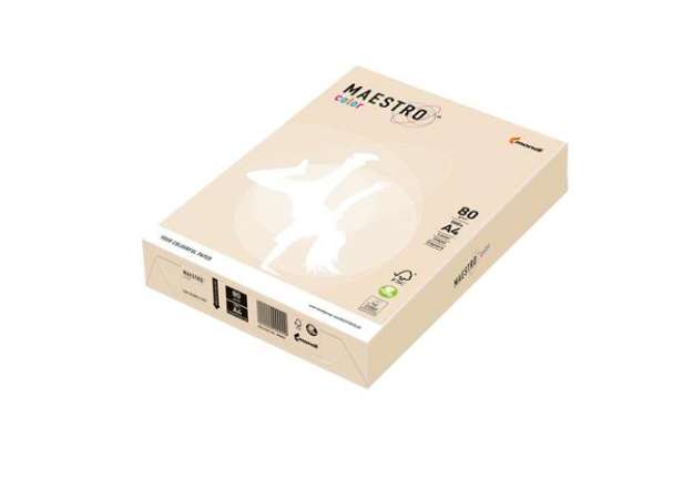 Immagine di Carta Maestro Color - A4 - 80 gr - avorio/crema tenue CR20 - Mondi - conf. 500 fogli