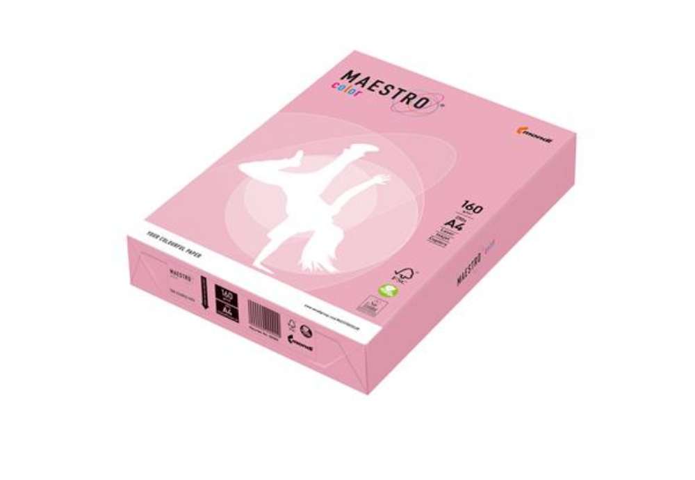 Immagine di Carta Maestro Color - A4 - 160 gr - rosa tenue PI25 - Mondi - conf. 250 fogli