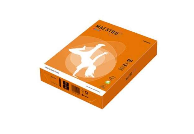 Immagine di Carta Maestro Color - A4 - 80 gr - arancio forte OR43 - Mondi - conf. 500 fogli