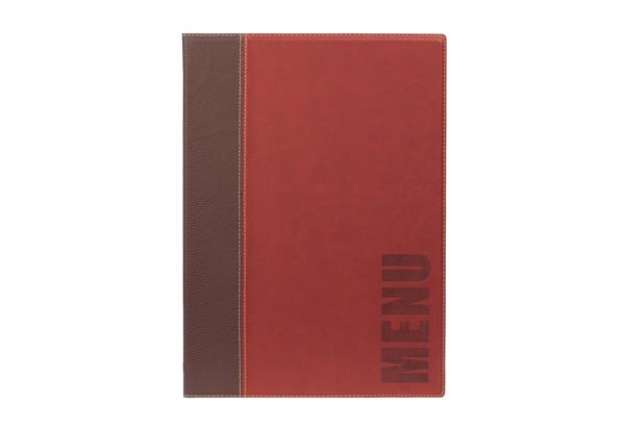 Immagine di Portamenù Trendy - 1 inserto doppio incluso - A4 - 24 x 34 cm - bordeaux - Securit
