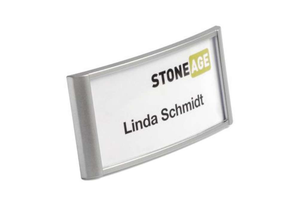 Immagine di Portanome Classic con clip e spilla - 3,4 x 7,4 cm - Durable - conf. 10 pezzi