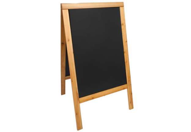 Immagine di Lavagna Sandwich - cavalletto Teak - 69 x 125 cm - Securit