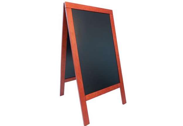 Immagine di Lavagna Sandwich - cavalletto mogano - 71 x 135 cm - Securit