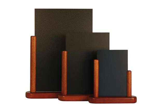 Immagine di Lavagna da tavolo Elegant - A5 - 20 x 23 x 6 cm - mogano - Securit