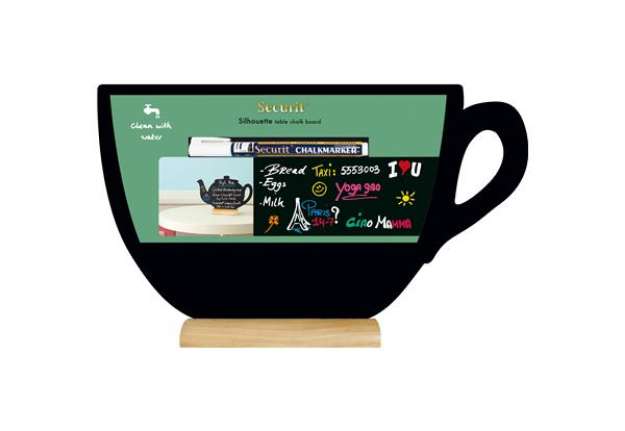 Immagine di Lavagna da tavolo Silhouette - 33,5 x 21,5 cm - forma tazza - nero - Securit