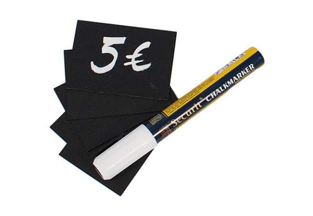 Immagine di Targhette - 5,2 x 7,4 cm (A8) - nero - Securit - set 20 pezzi