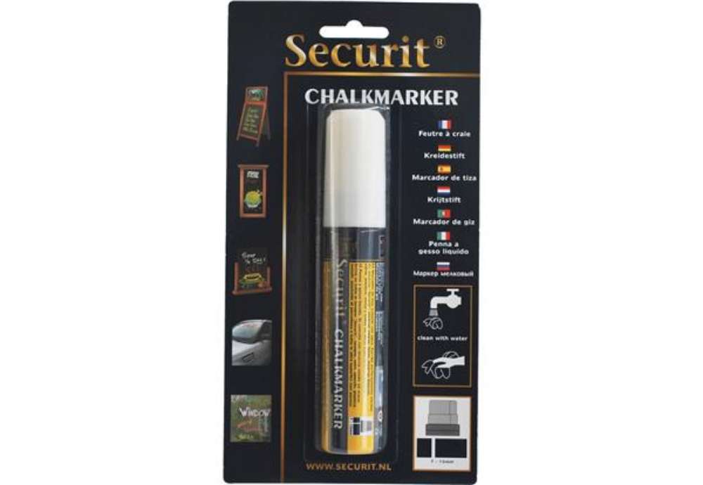 Immagine di Marcatore a gesso liquido - punta maxi da 7,00-15,00mm - bianco - Securit