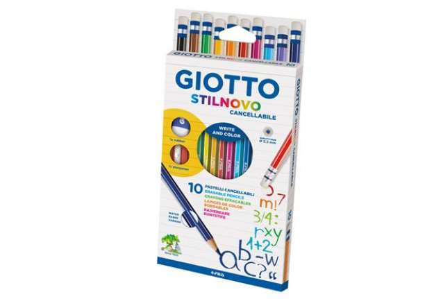 Immagine di Pastelli colorati Stilnovo - diametro mina 3,3 mm - cancellabile con gomma - colori assortiti - Giot