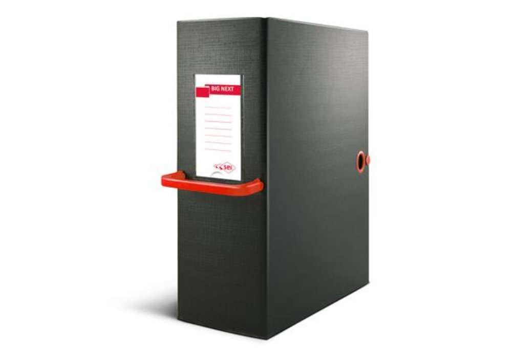 Immagine di Scatola archivio Big Next - dorso 12 cm - 25 x 35 cm - nero/rosso - Sei Rota