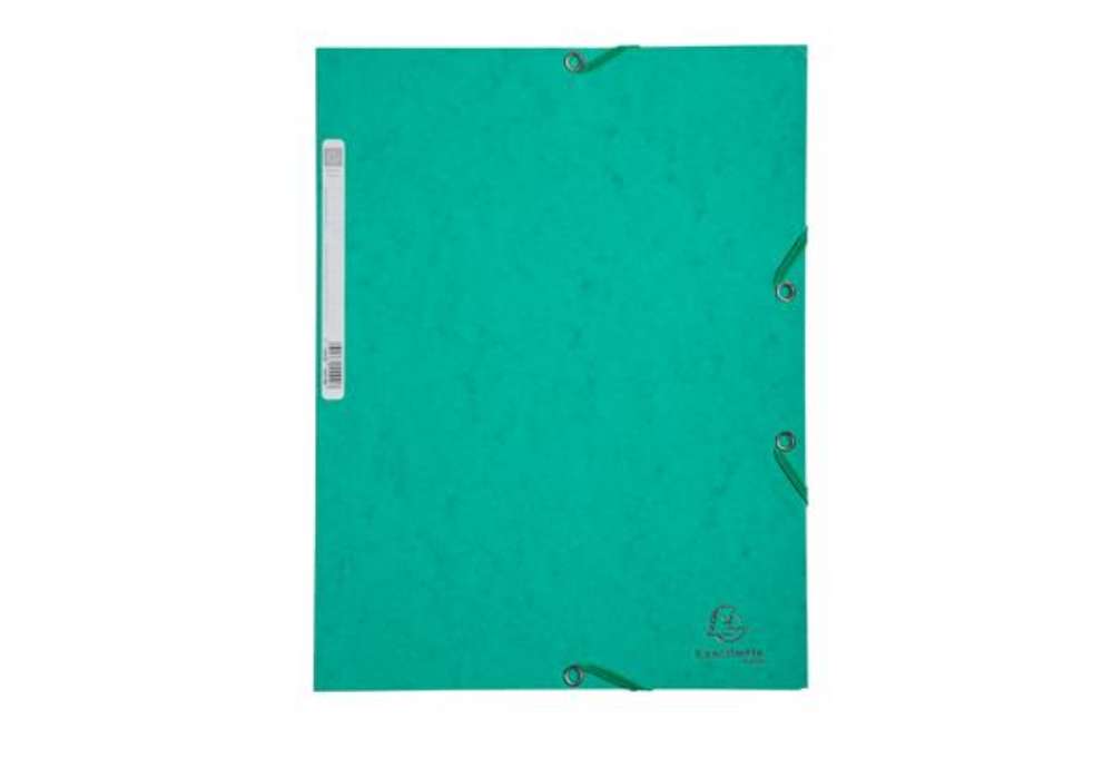 Immagine di Cartella 3 lembi con elastico angolare - A4 - dorso 0,3 cm - cartoncino Lustrè - verde - Exacompta