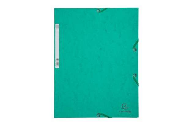 Immagine di Cartellina con elastico - cartoncino lustr? - 3 lembi - 400 gr - 24x32 cm - verde - Exacompta