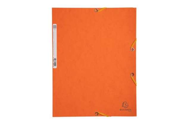 Immagine di Cartellina con elastico - cartoncino lustr? - 3 lembi - 400 gr - 24x32 cm - arancio - Exacompta