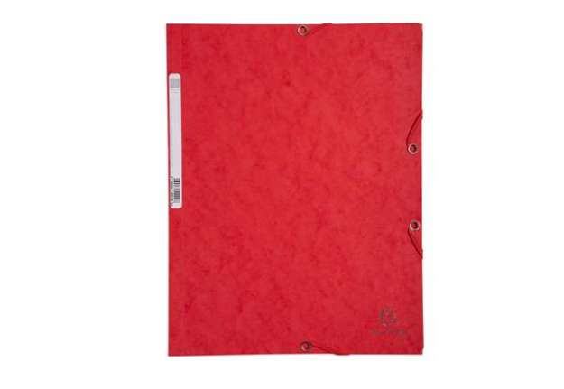 Immagine di Cartellina con elastico - cartoncino lustr? - 3 lembi - 400 gr - 24x32 cm - rosso - Exacompta