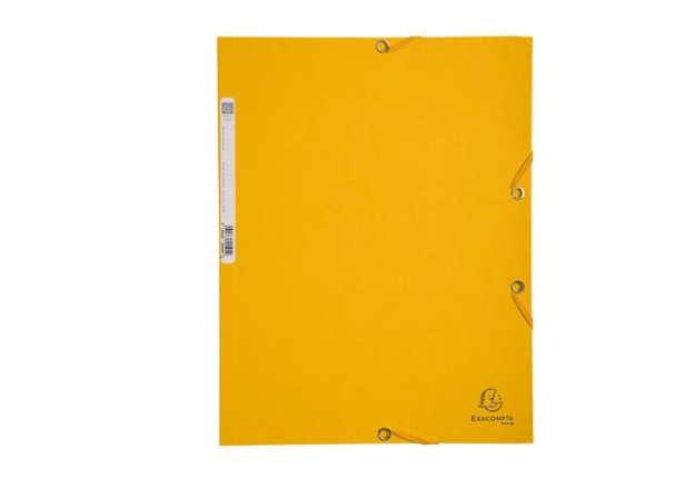 Immagine di Cartellina con elastico - cartoncino lustr? - 3 lembi - 400 gr - 24x32 cm - giallo - Exacompta