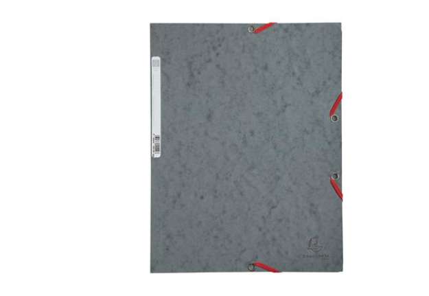 Immagine di Cartellina con elastico - cartoncino lustr? - 3 lembi - 400 gr - 24x32 cm - grigio - Exacompta