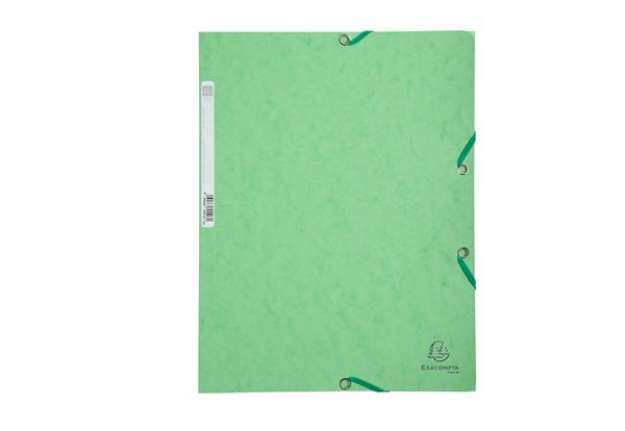 Immagine di Cartellina con elastico - cartoncino lustr? - 3 lembi - 400 gr - 24x32 cm - verde tiglio - Exacompta