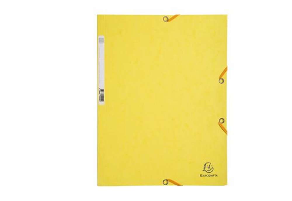 Immagine di Cartella 3 lembi con elastico angolare - A4 - dorso 0,3 cm - cartoncino Lustrè - giallo limone - Exa