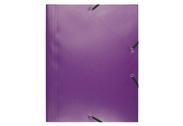 Immagine di Cartellina 3 lembi - con elastici - PPL - 24x32 cm - viola - Exacompta