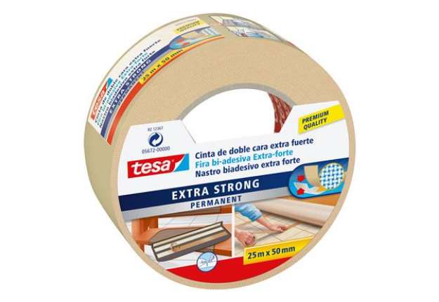 Immagine di Nastro biadesivo Extra Forte - 5 cm x 25 m - bianco - Tesa