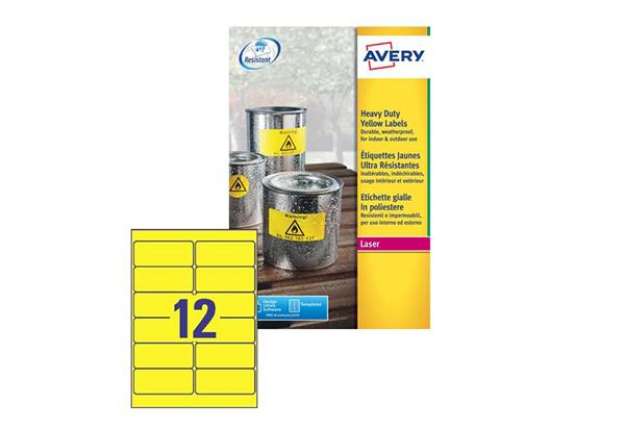 Immagine di Etichette adesive L6107 - in poliestere - laser - permanenti - 99,1 x 42,3 mm - 12 et/fg - 20 fogli