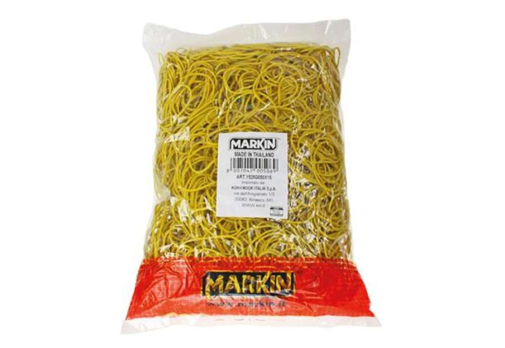 Immagine di Elastici - diametro 5 cm - 1 kg - gomma - giallo - Markin