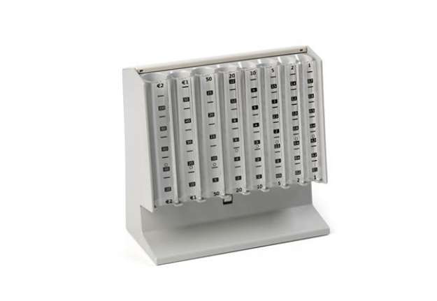 Immagine di Distributore manuale di monete Eurocoin - 25x10,4x17 cm - grigio chiaro - Holenburg