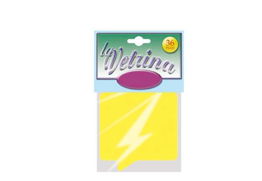Immagine di Segnaprezzi Fumetto - 8x8,5 cm - giallo - CWR - conf. 36 pezzi