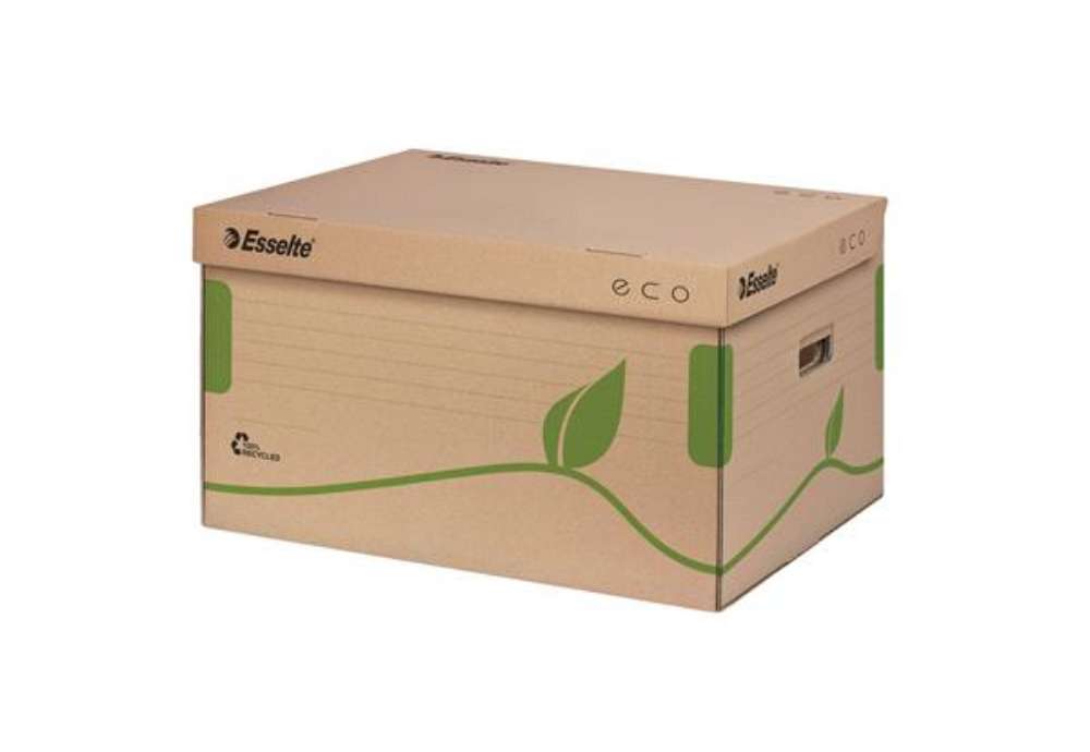 Immagine di Scatola container EcoBox -  34,5 x 43,9 x 24,2cm - apertura superiore - avana - Esselte
