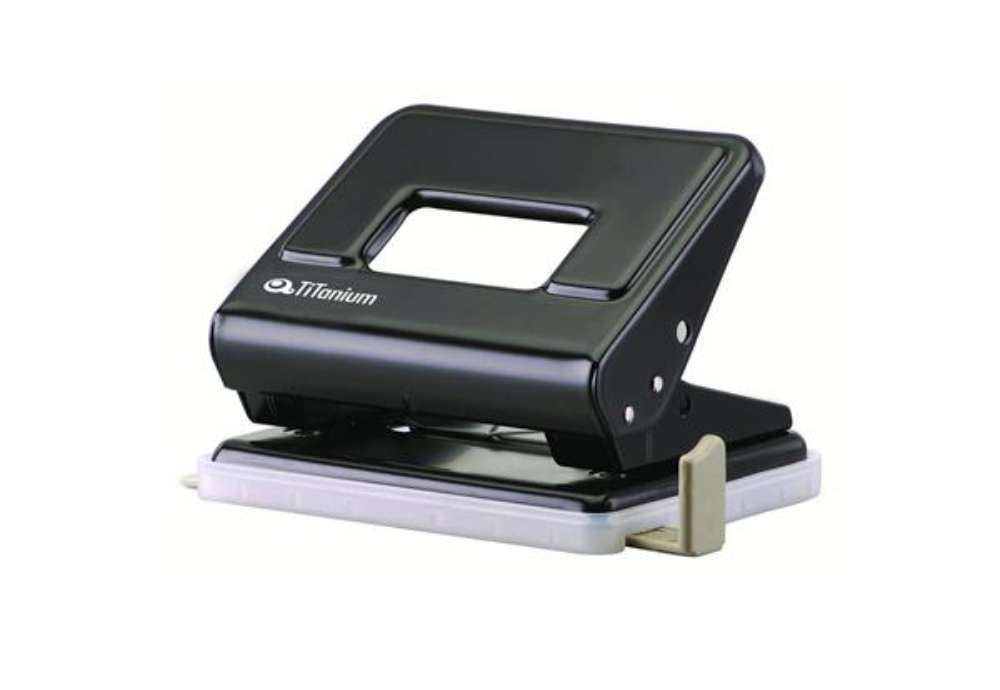 Immagine di Perforatore in metallo - 2 fori - passo 8 cm - nero - Titanium