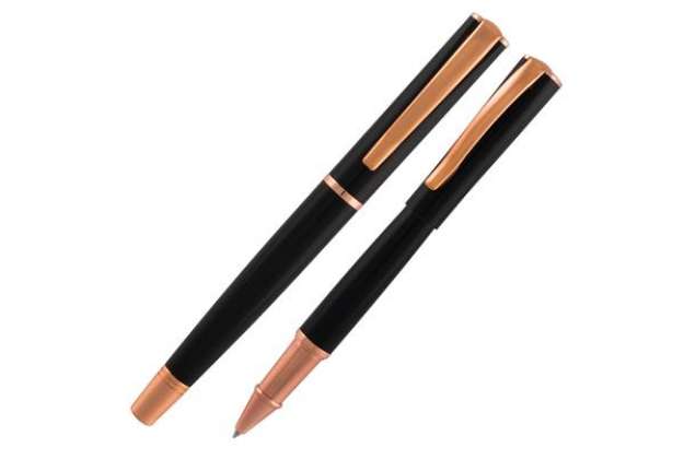 Immagine di Roller Linea Impressa - punta M - nero/rosegold - Monteverde