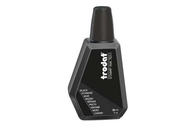 Immagine di Inchiostro 7011 per timbro in gomma - nero - 28 ml - Trodat